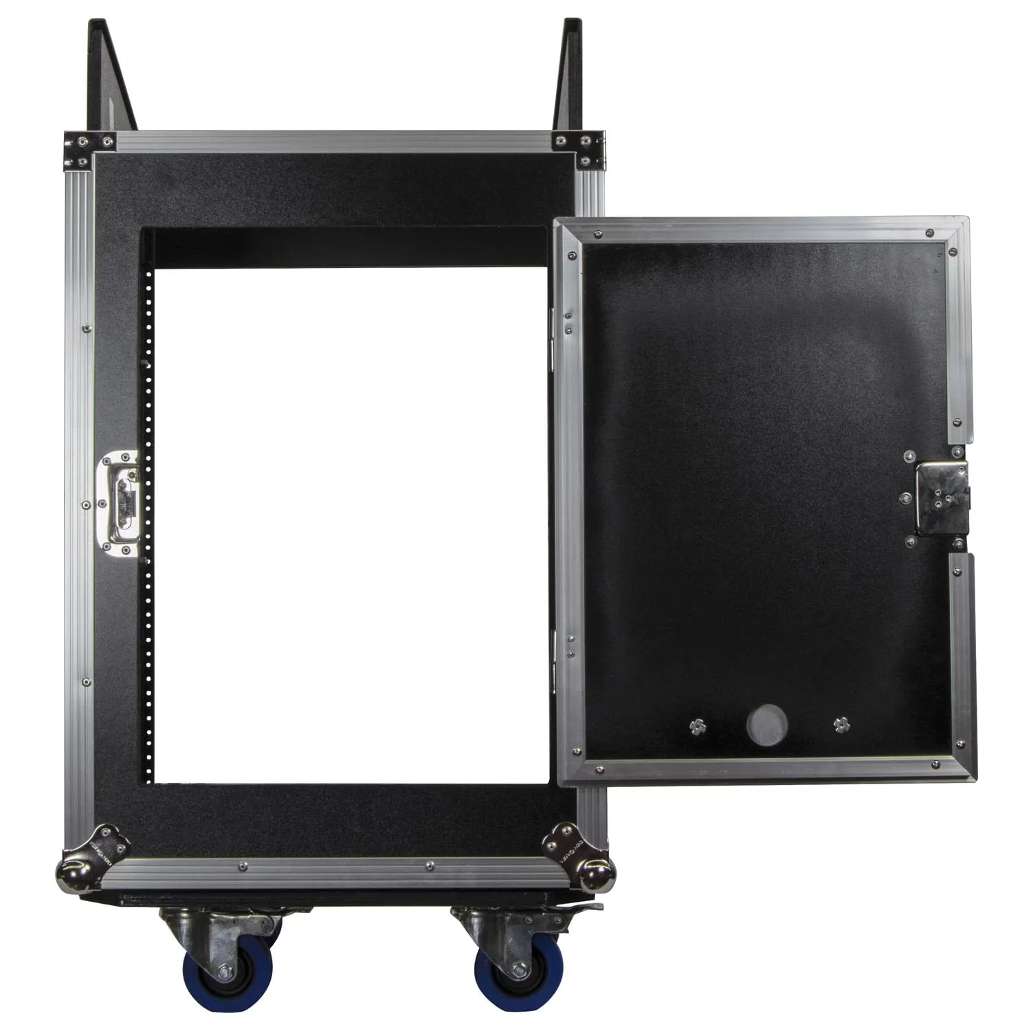 Odyssey FZ1014W - 10U Top Slanted 14U Vertical Pro Combo Rack with Wheels