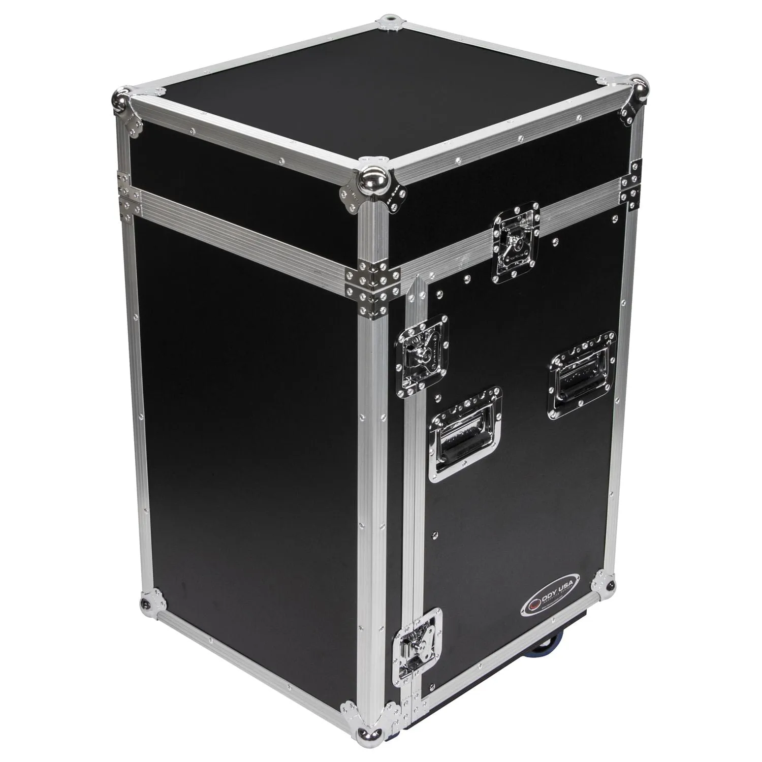 Odyssey FZ1014W - 10U Top Slanted 14U Vertical Pro Combo Rack with Wheels