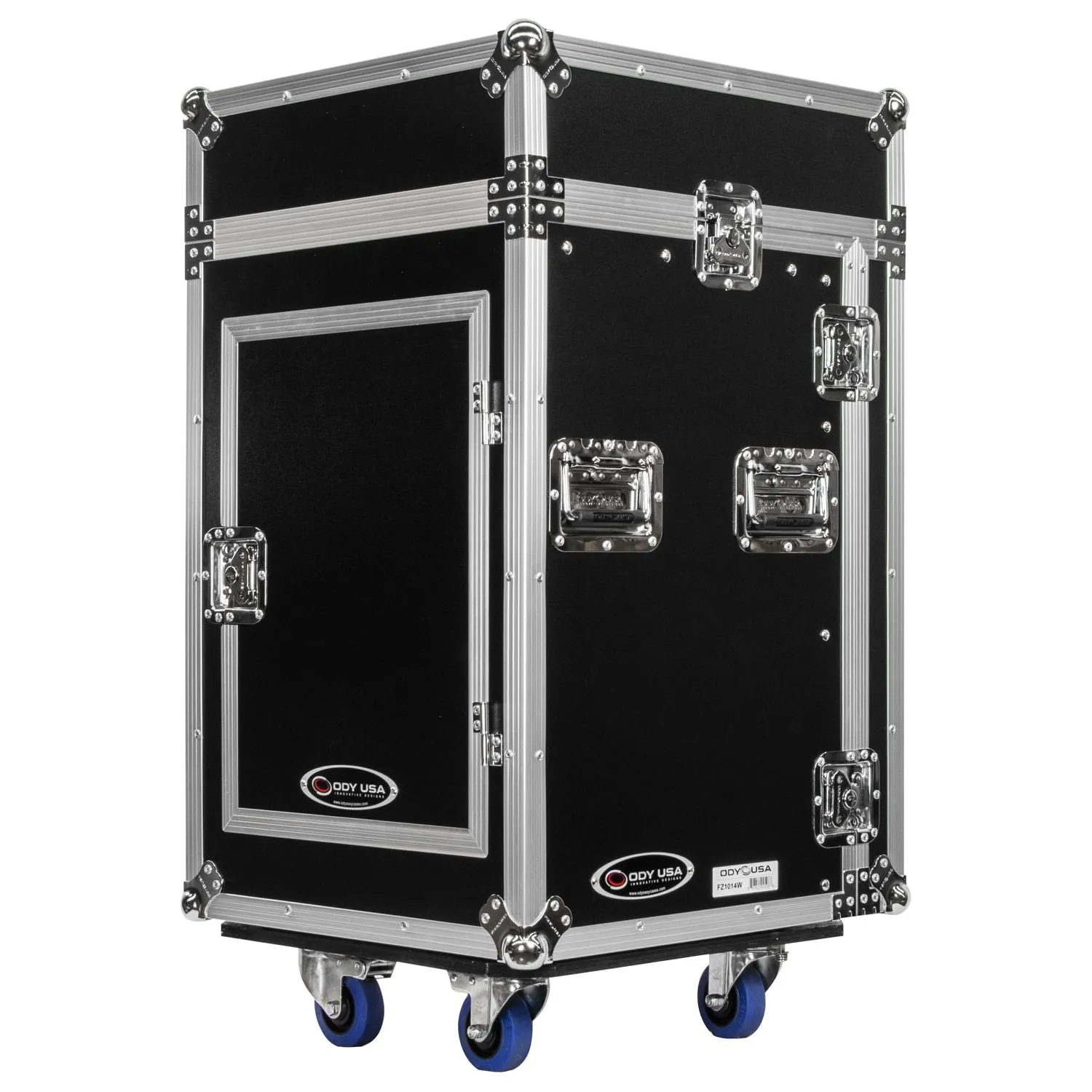 Odyssey FZ1014W - 10U Top Slanted 14U Vertical Pro Combo Rack with Wheels