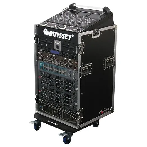 Odyssey FZ1016W - 10U Top Slanted 16U Vertical Pro Combo Rack with Wheels