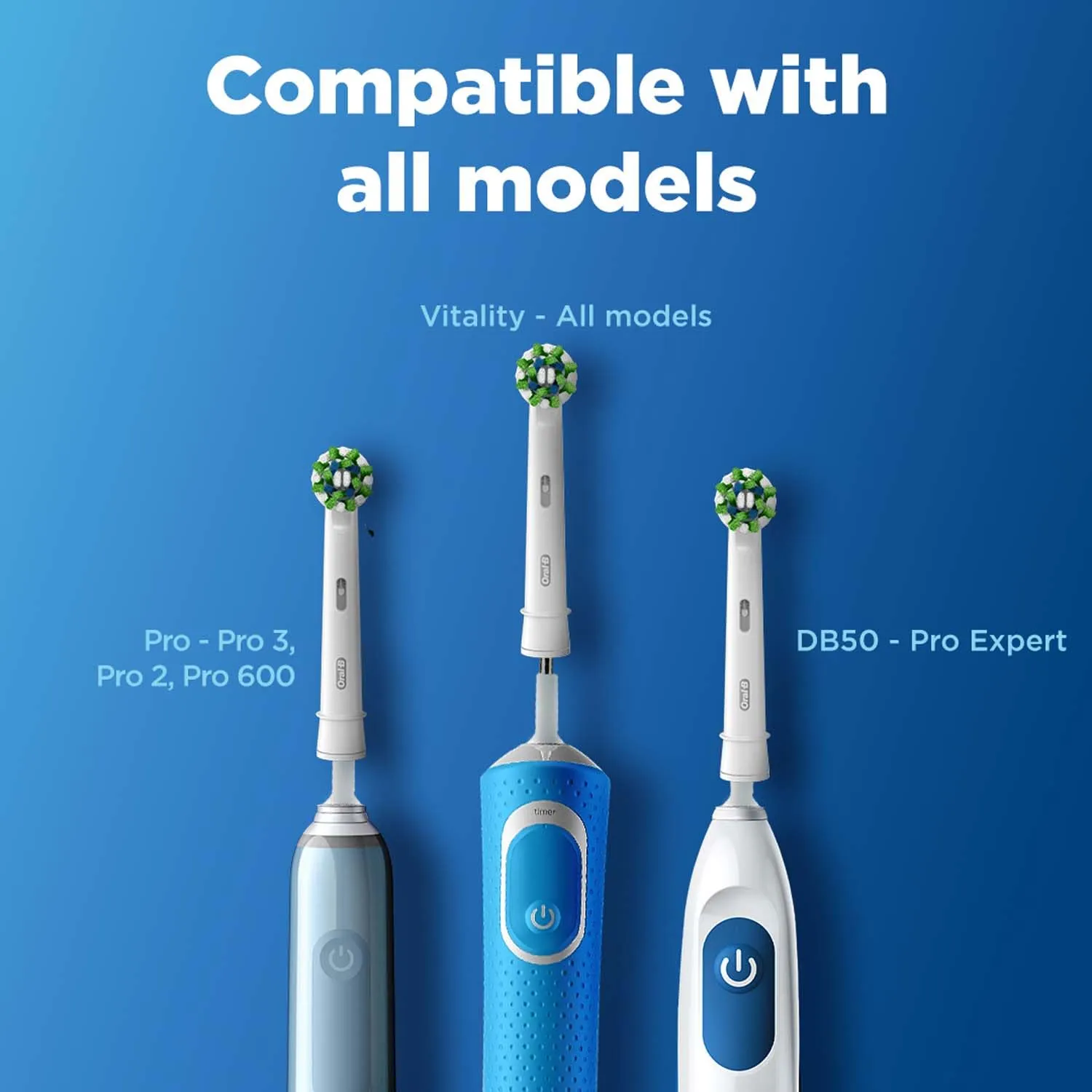 Oral B ORIGINAL Cross Action Electric Toothbrush Soft Replacement Brush Heads For Vitalty,Pro,Smart Series, 2 refills, Deep clean