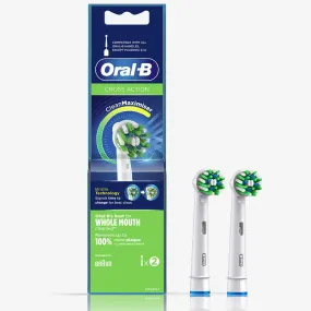 Oral B ORIGINAL Cross Action Electric Toothbrush Soft Replacement Brush Heads For Vitalty,Pro,Smart Series, 2 refills, Deep clean