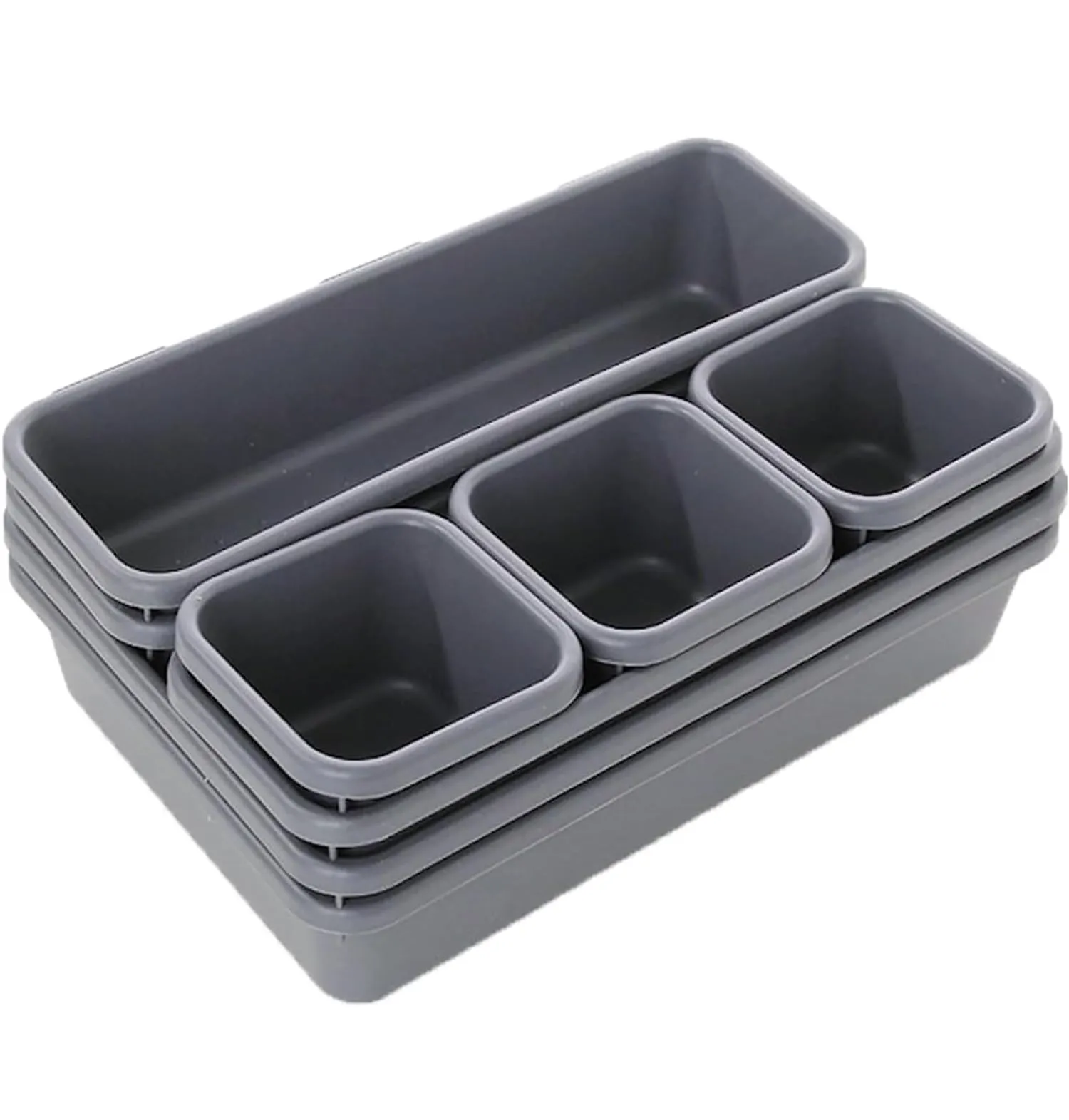 Plastic Storage Box Set 3-Size 8pcs Drawer Organizer