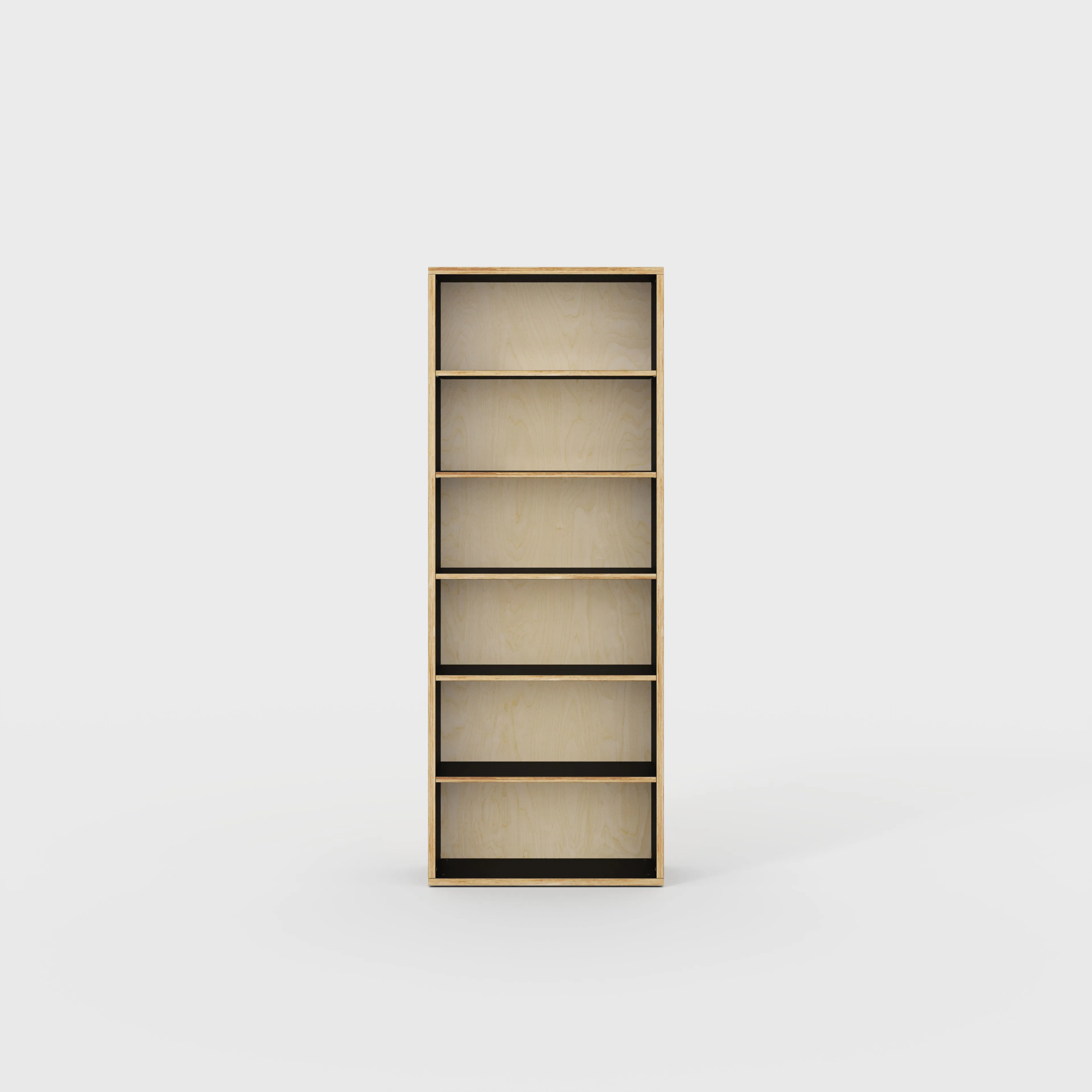 Plywood Bookshelves - Formica Diamond Black - 800(w) x 300(d) x 2100(h)