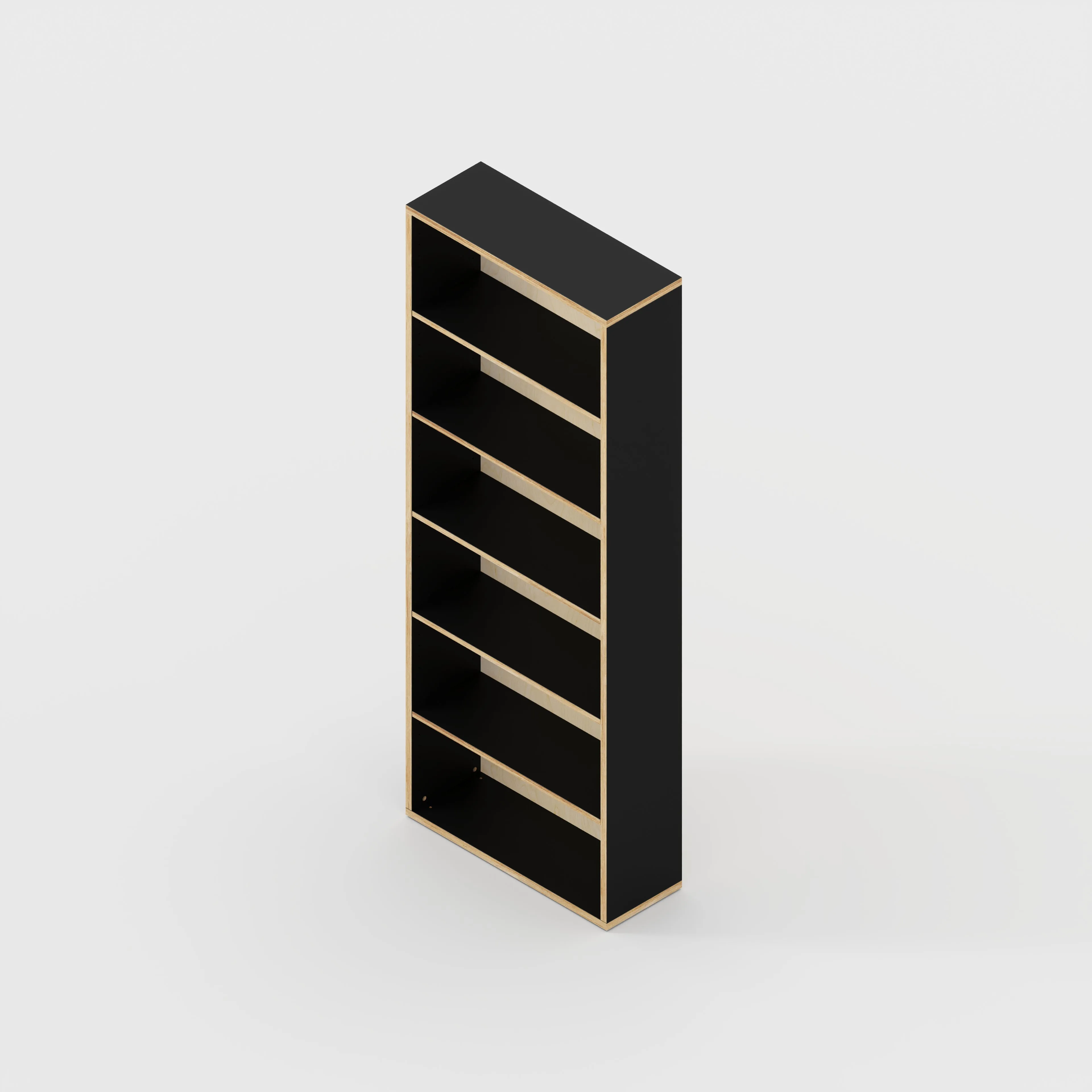 Plywood Bookshelves - Formica Diamond Black - 800(w) x 300(d) x 2100(h)