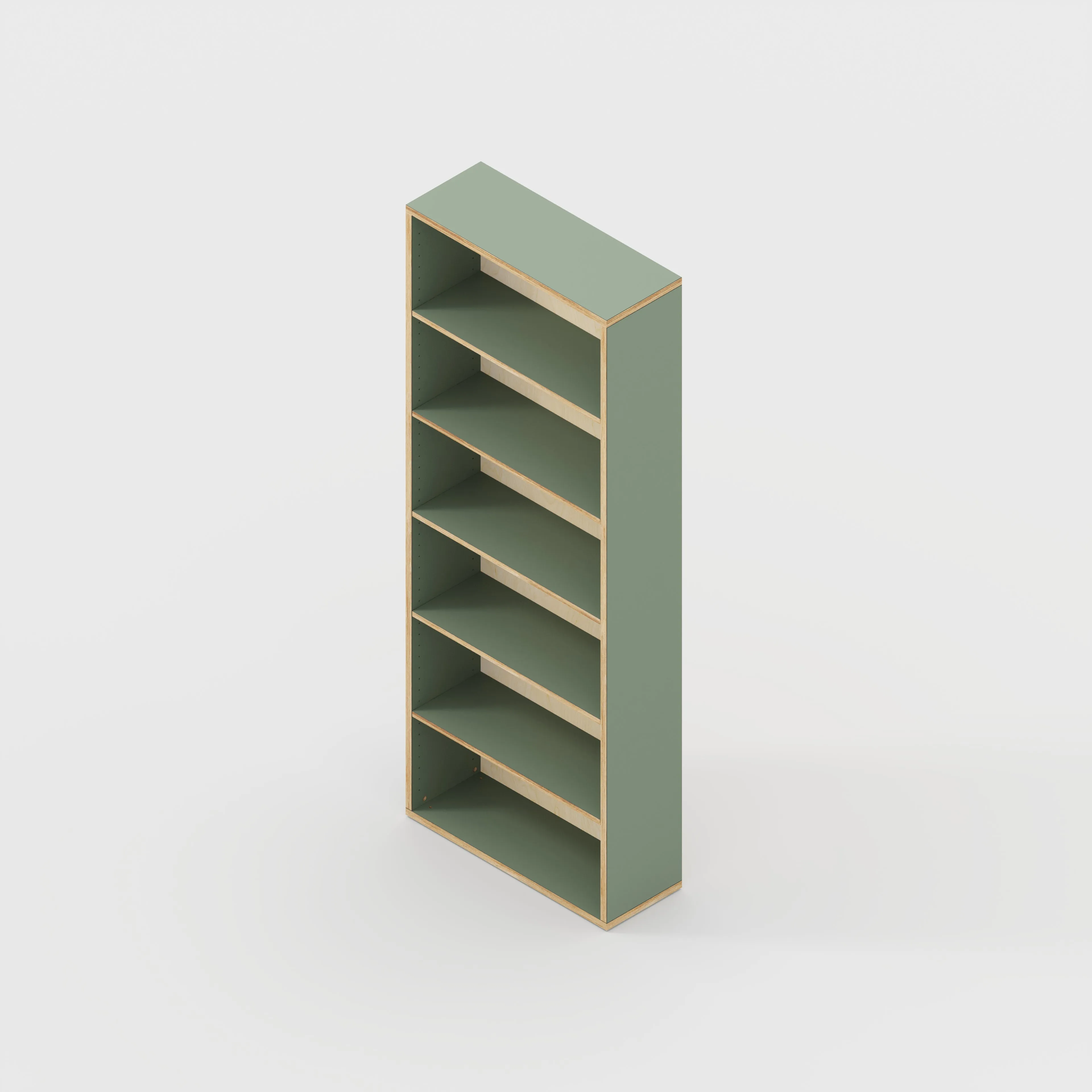 Plywood Bookshelves - Formica Green Slate - 800(w) x 300(d) x 2100(h)