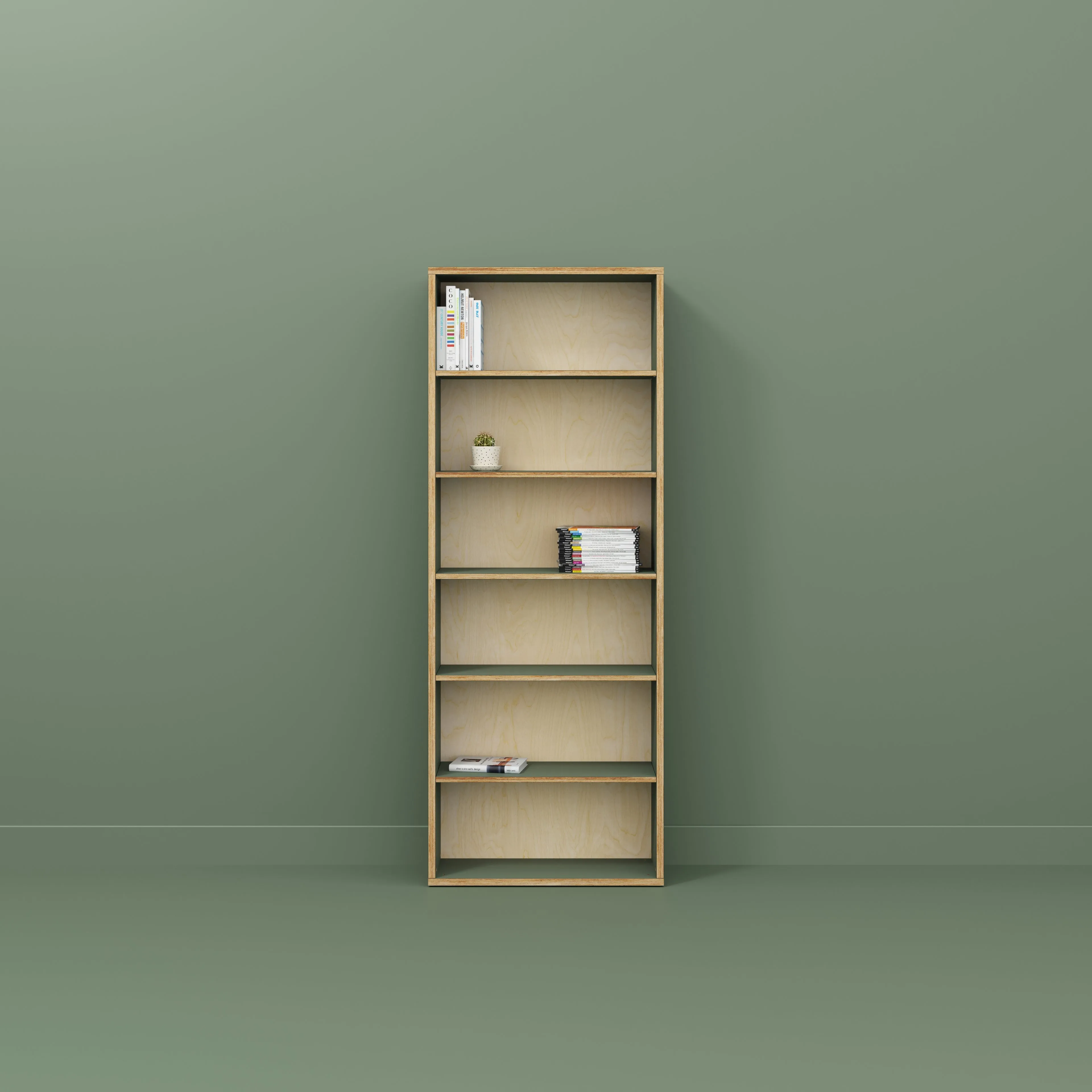 Plywood Bookshelves - Formica Green Slate - 800(w) x 300(d) x 2100(h)