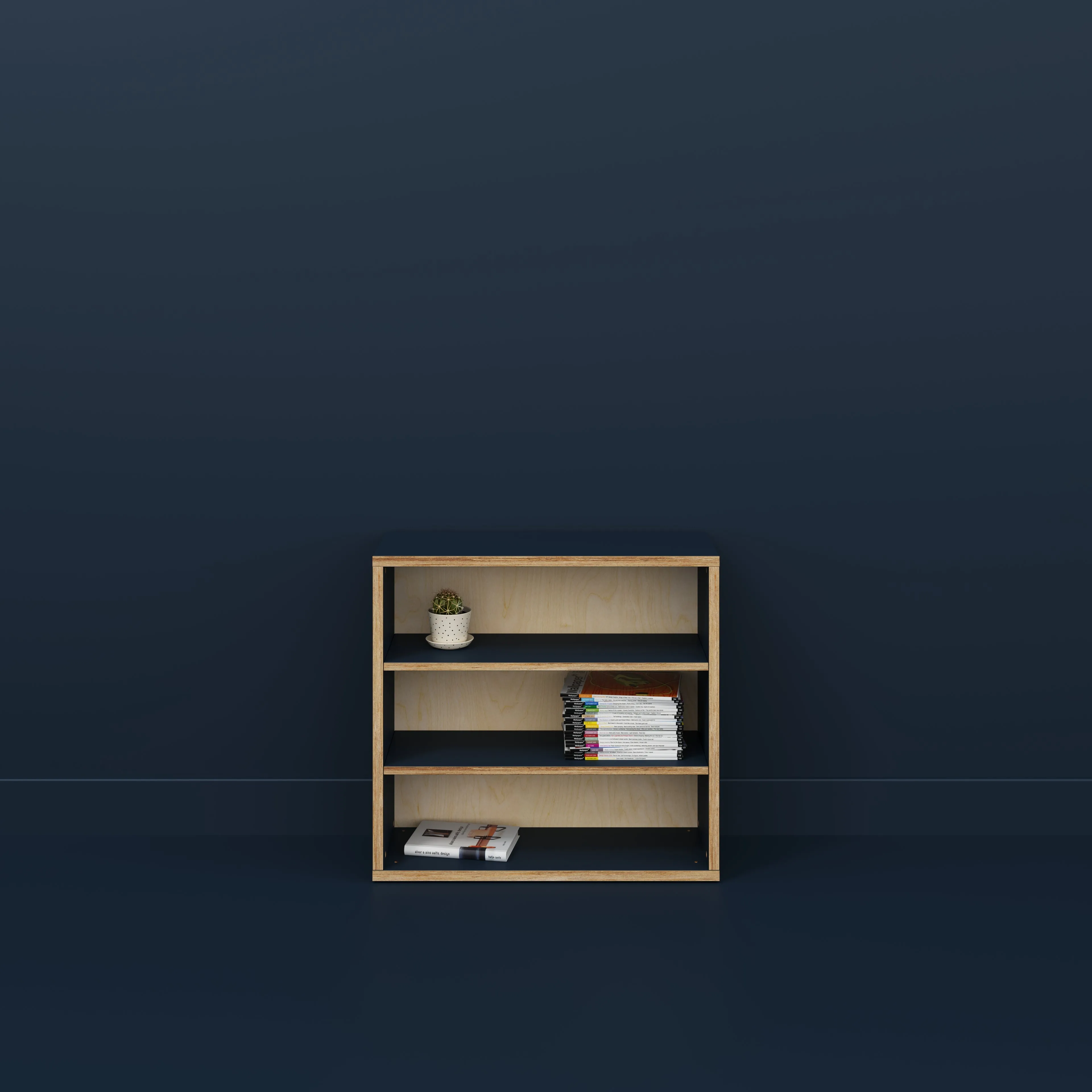 Plywood Bookshelves - Formica Night Sea Blue - 800(w) x 300(d) x 750(h)