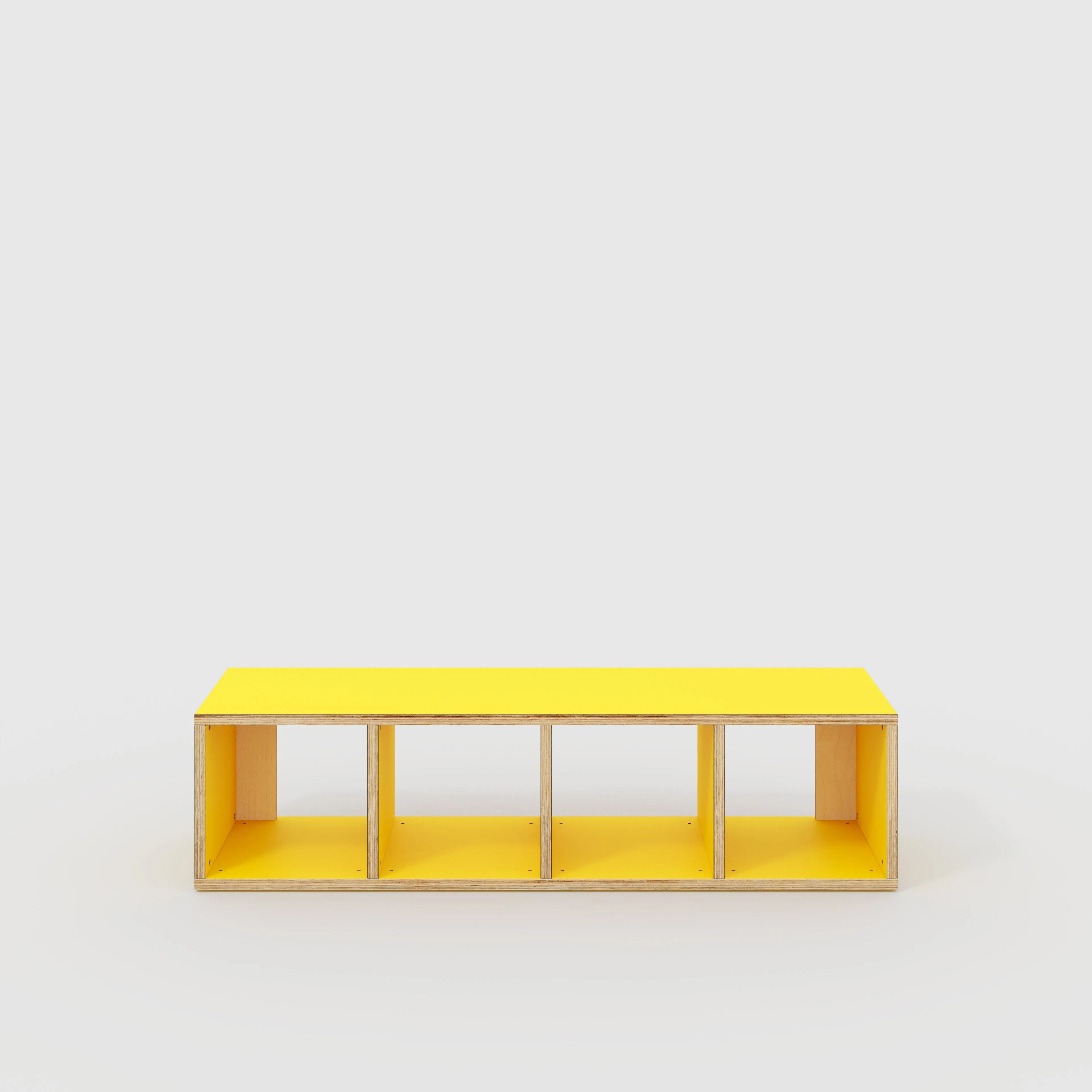 Plywood Open Shelves - Formica Chrome Yellow - 1600(w) x 400(d) x 400(h)