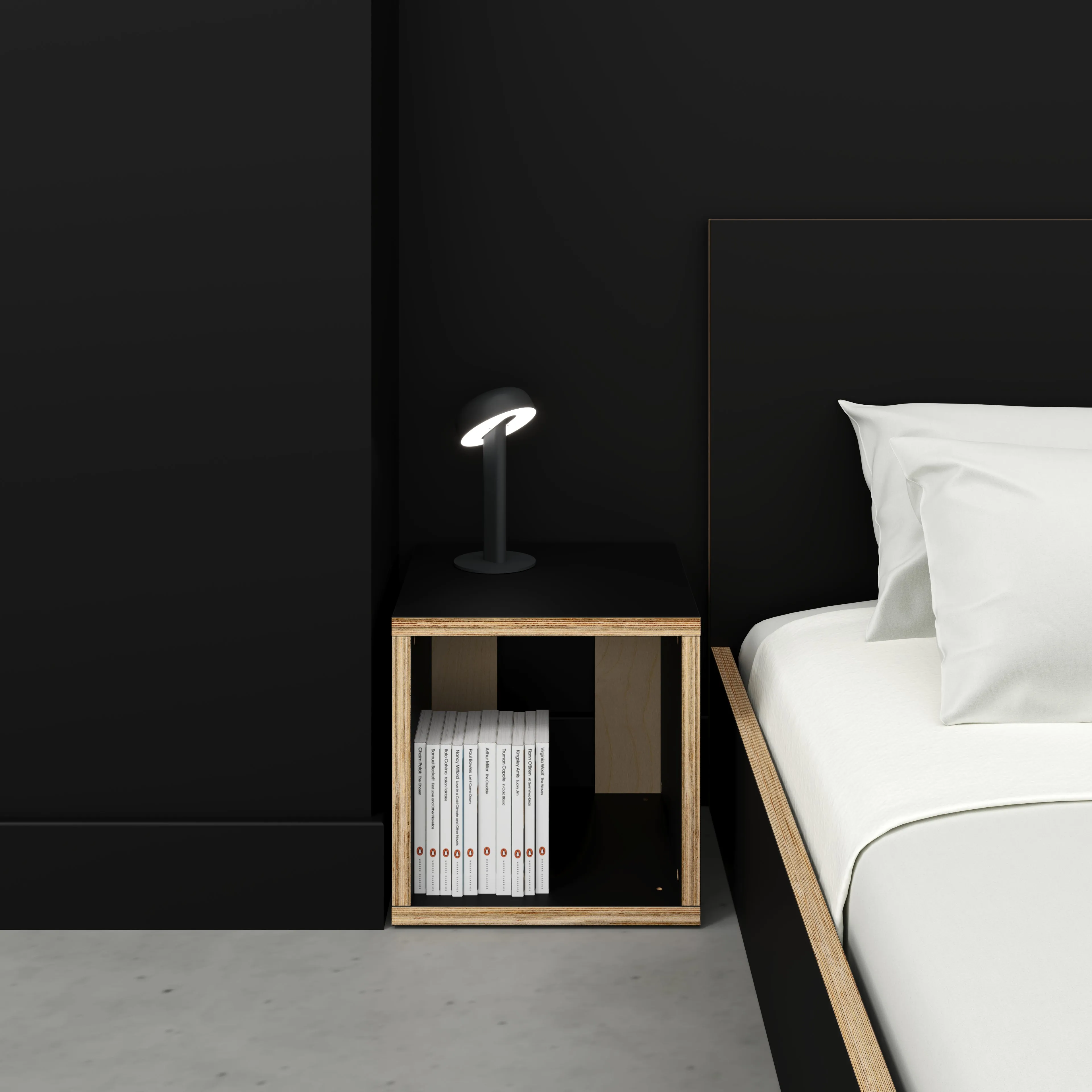 Plywood Open Shelves - Formica Diamond Black - 400(w) x 400(d) x 400(h)