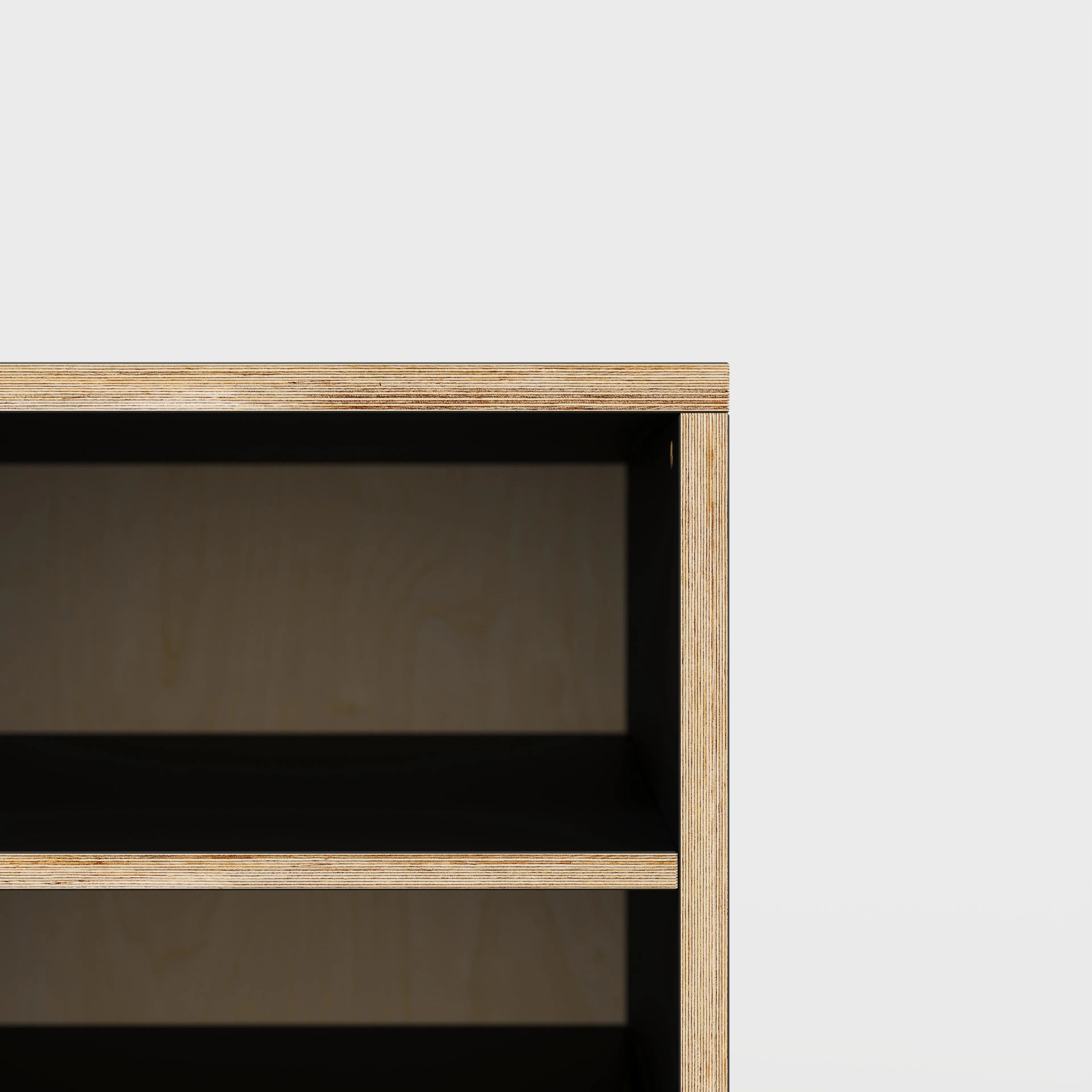Plywood Storage with Shelves - Formica Diamond Black - 400(w) x 600(d) x 750(h)