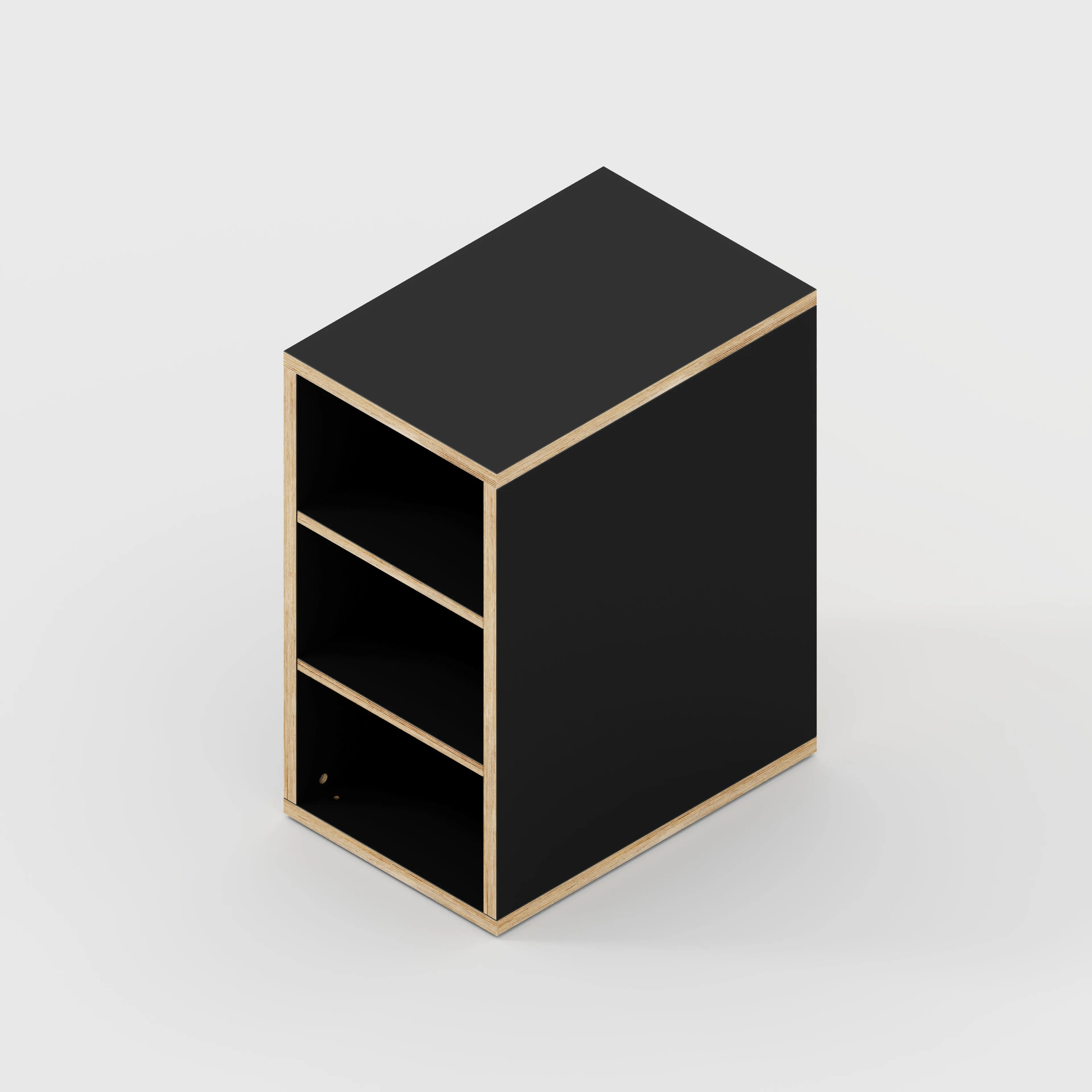 Plywood Storage with Shelves - Formica Diamond Black - 400(w) x 600(d) x 750(h)