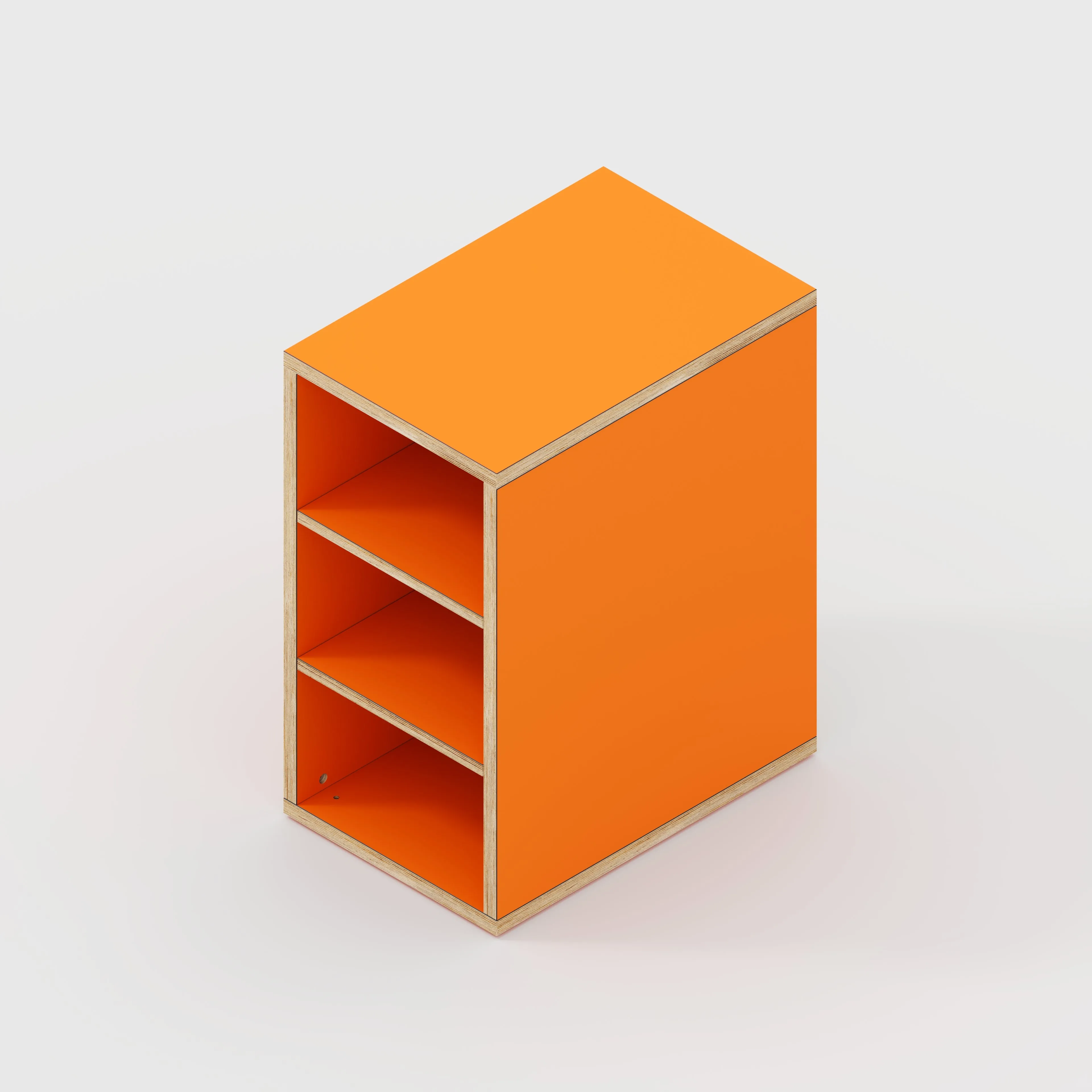 Plywood Storage with Shelves - Formica Levante Orange - 400(w) x 600(d) x 750(h)