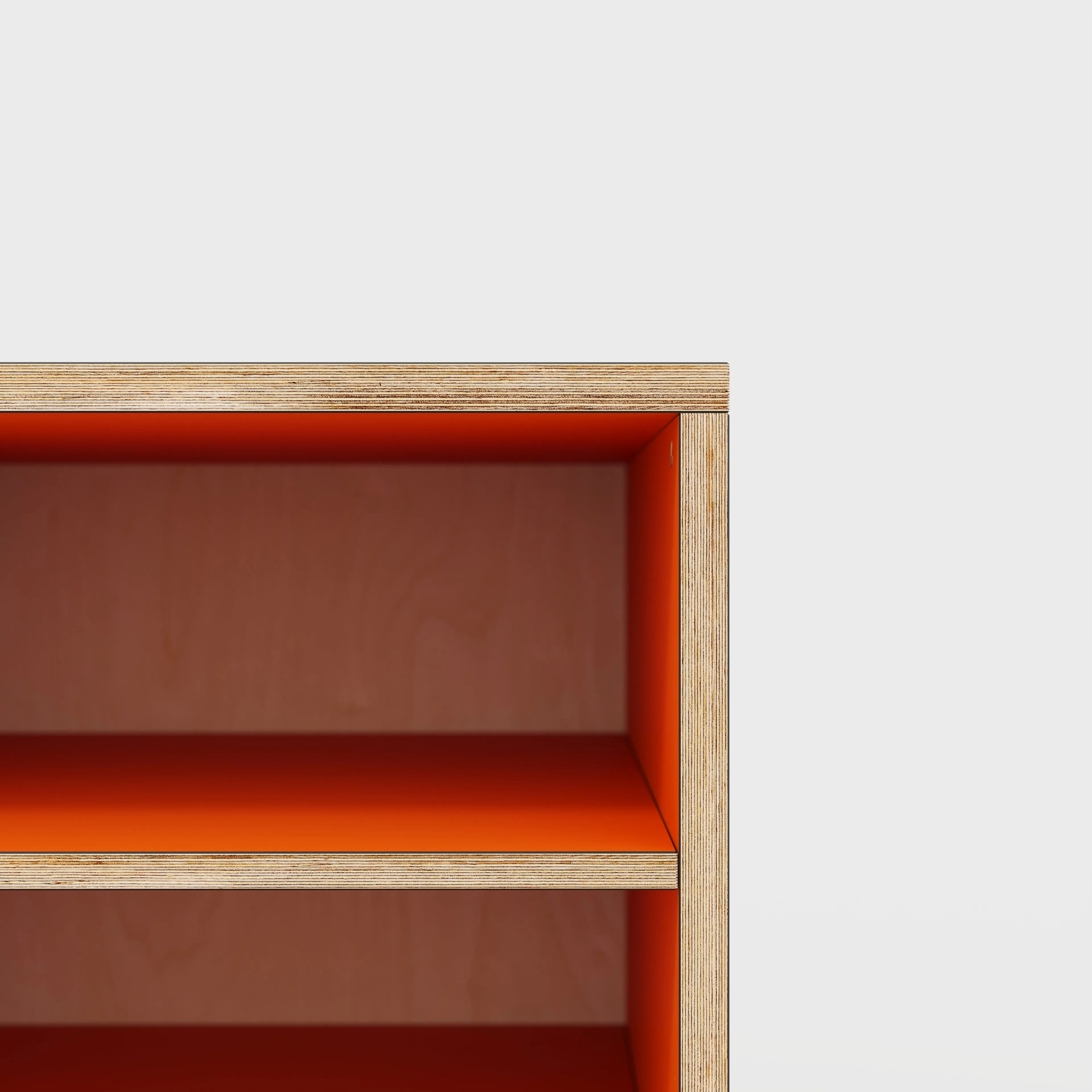 Plywood Storage with Shelves - Formica Levante Orange - 400(w) x 600(d) x 750(h)