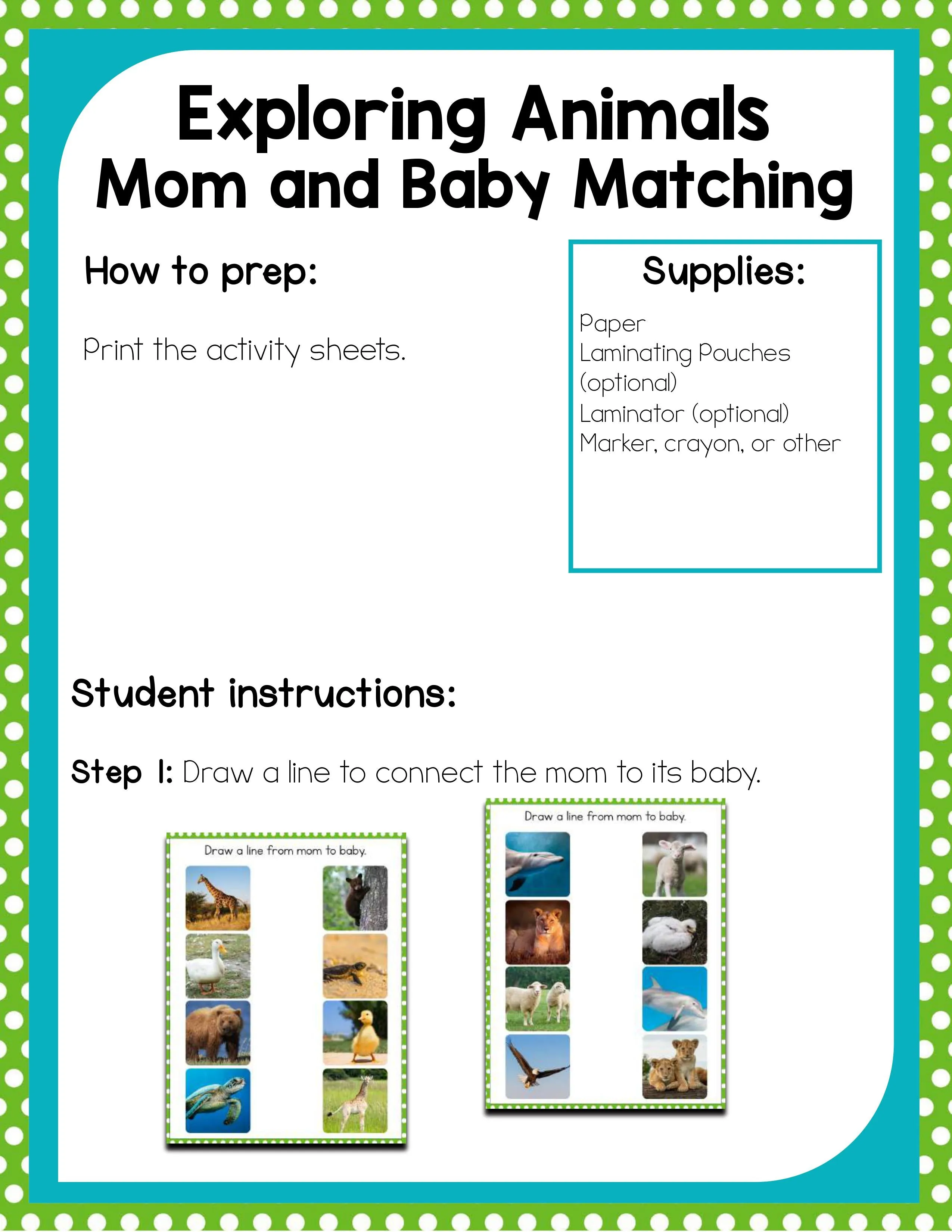Preschool Animal Theme Activities