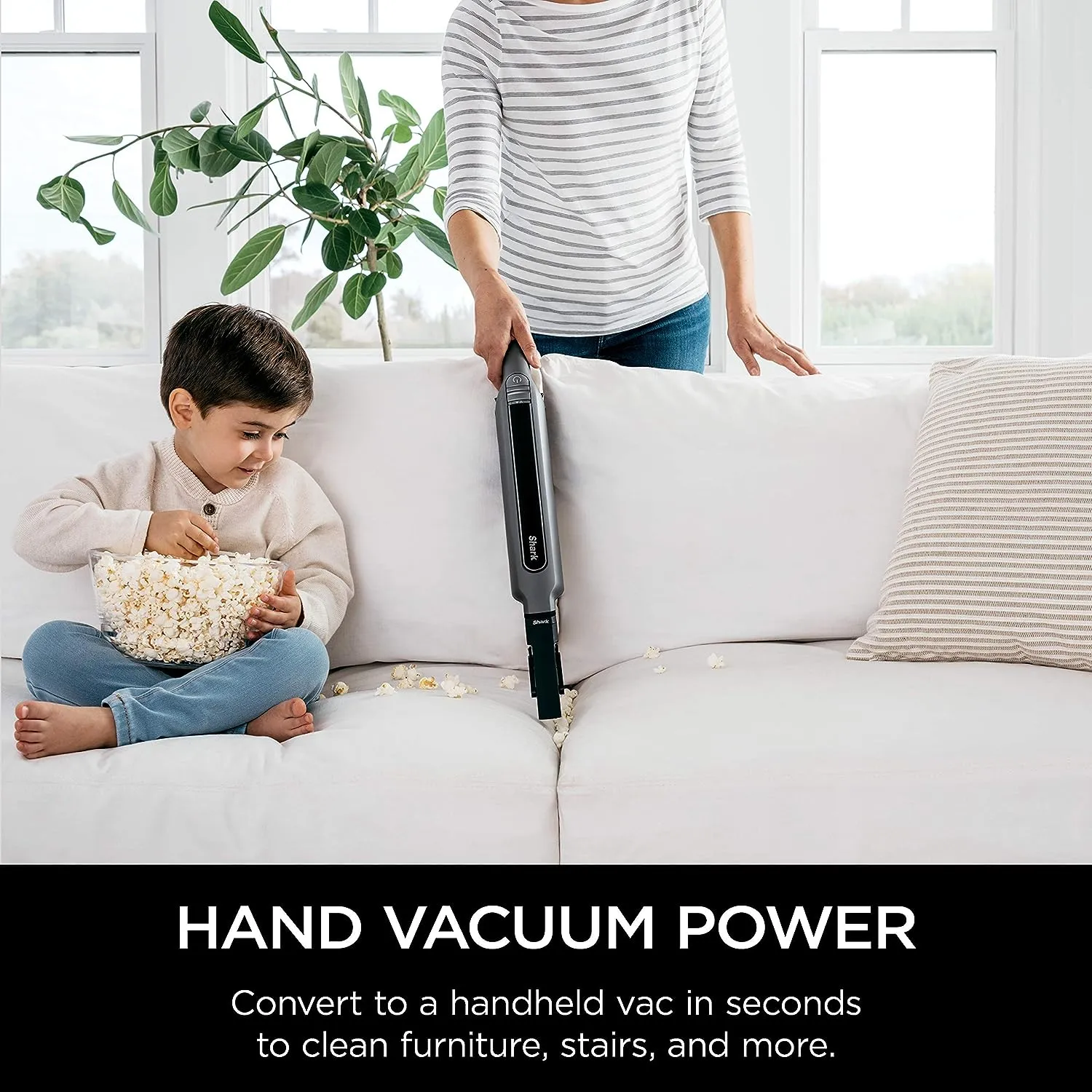 Shark WANDVAC System WS632 Ultra-Lightweight Powerful Cordless Stick Vacuum with Charging Dock, Grey