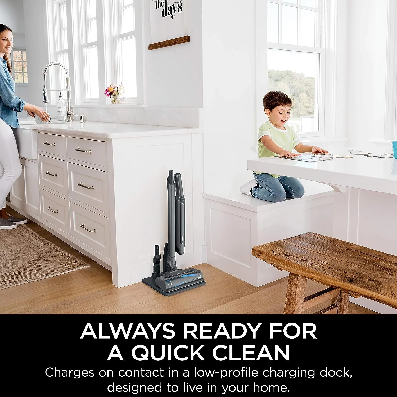 Shark WANDVAC System WS632 Ultra-Lightweight Powerful Cordless Stick Vacuum with Charging Dock, Grey