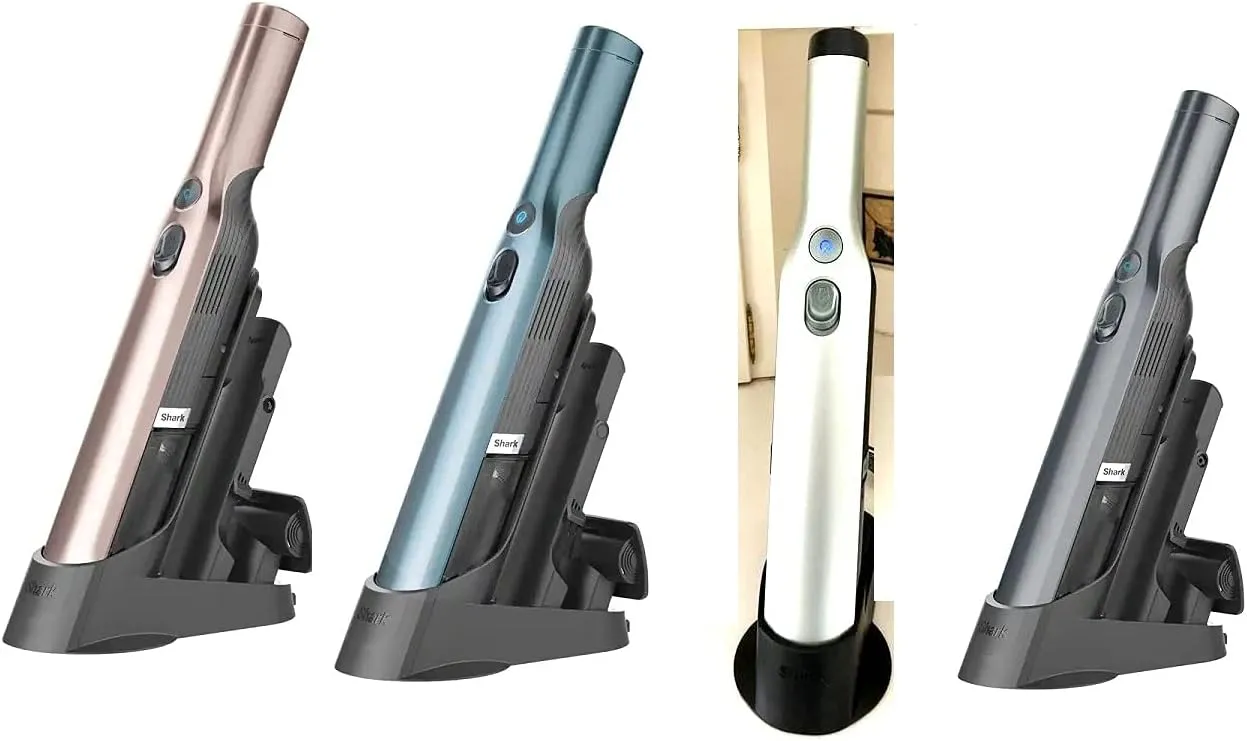 Shark WV201 WANDVAC Handheld Vacuum Lightweight at 1.4 Pounds with Powerful Suction, Charging Dock, Single Touch Empty and Detachable Dust Cup (WV201QWHT White)