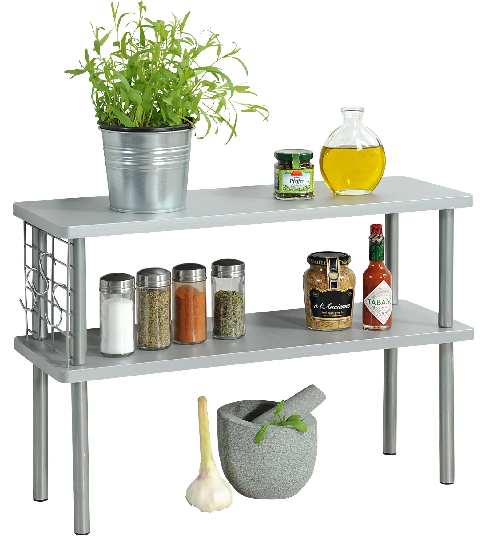 Slim Kitchen Shelf Grey
