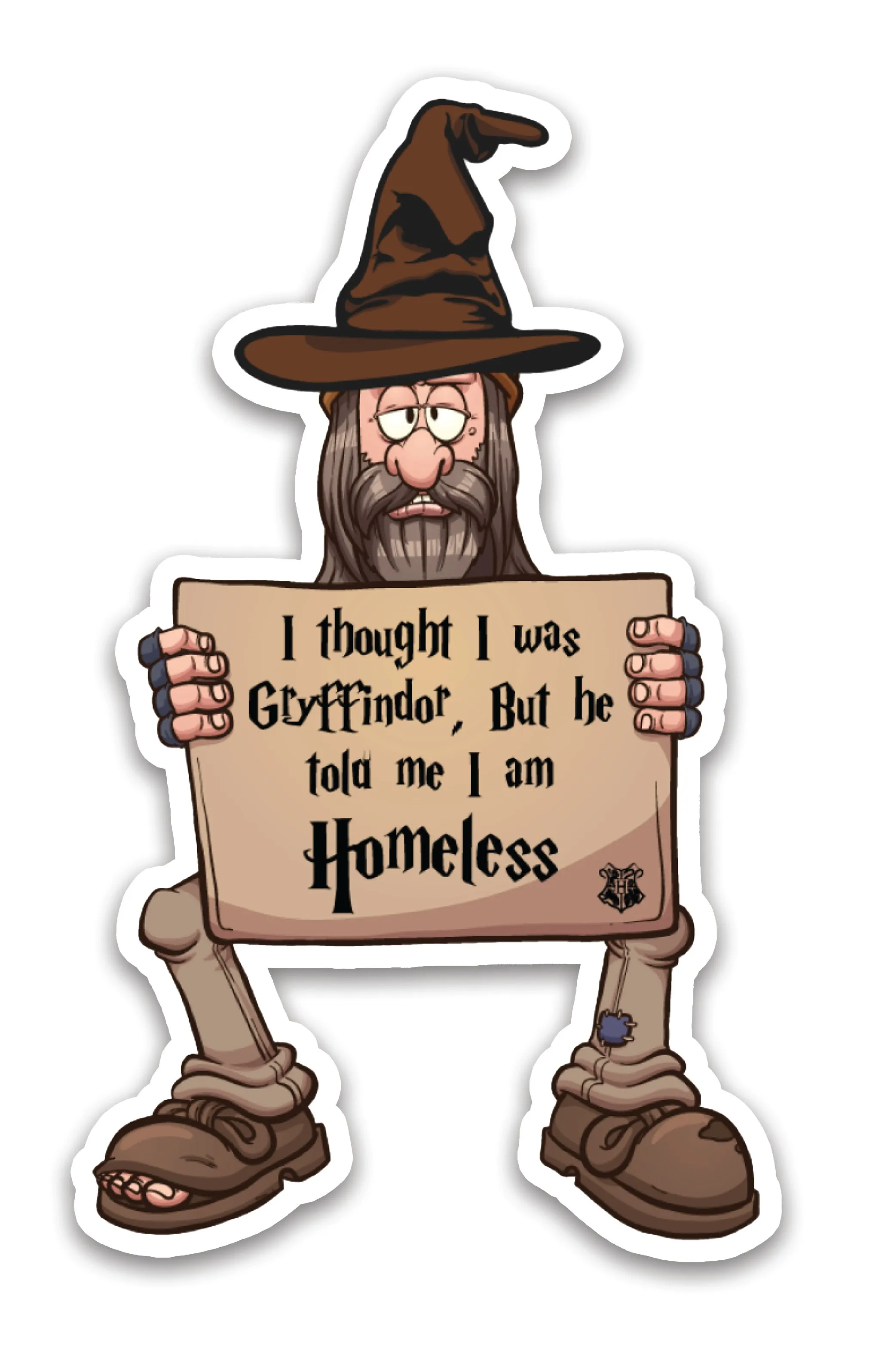 Sorting hat Homeless | Waterproof Vinyl Decal | 3.5in