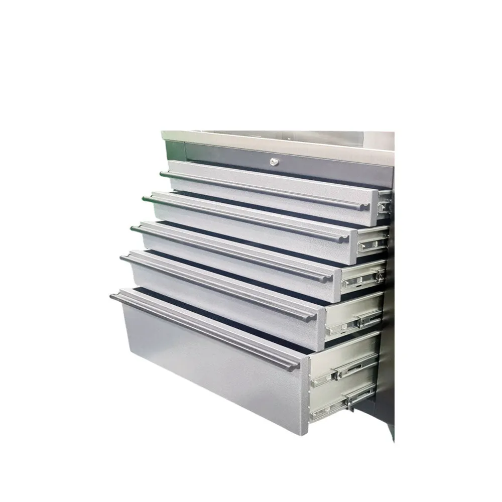 Stainless Steel Island Bench, Tool Storage and Pegboards