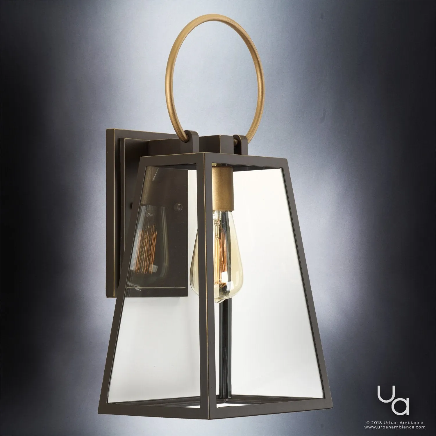 UHP1001 Modern Farmhouse Outdoor Wall Light, 18.875"H x 9"W, Olde Bronze Finish, Vicenza Collection