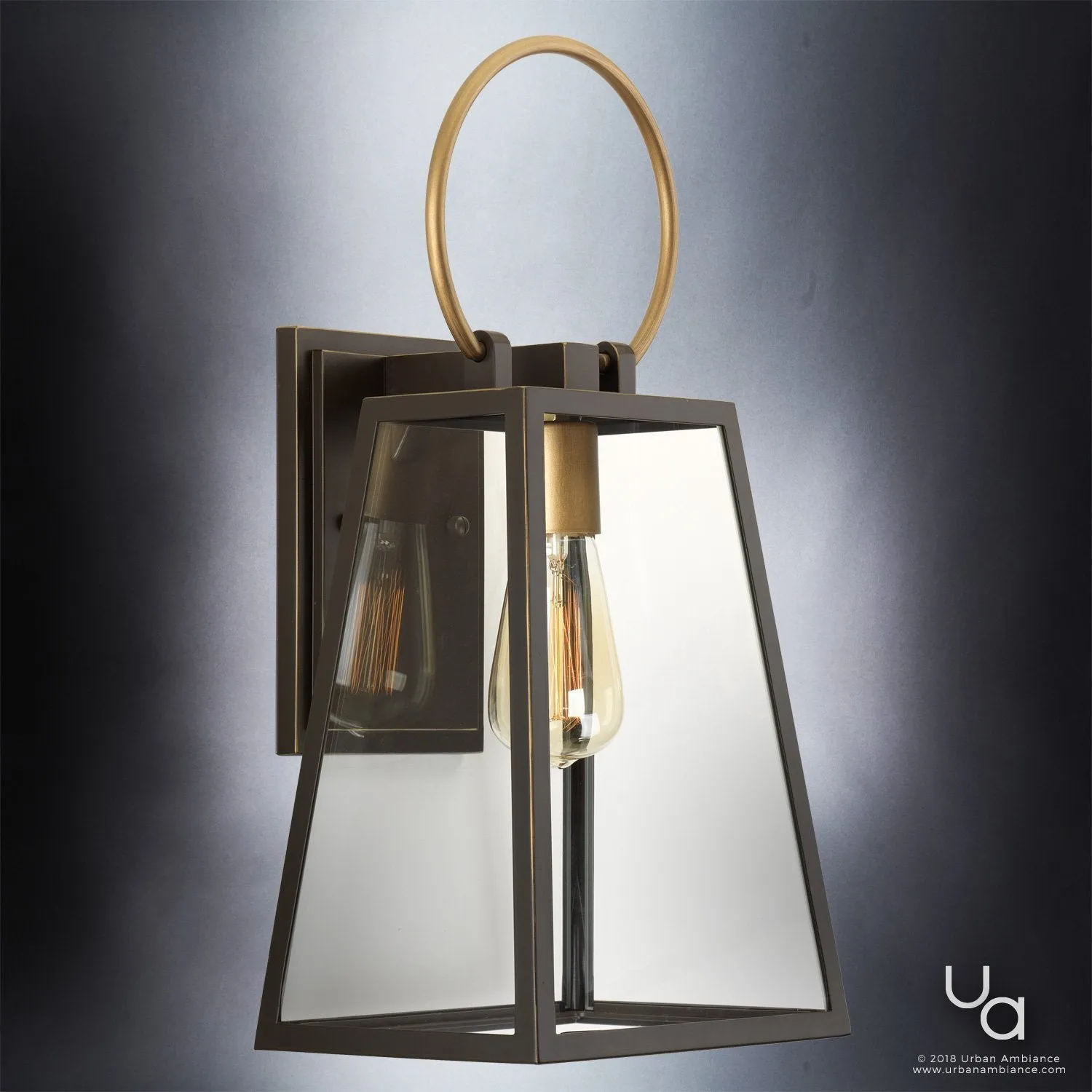 UHP1002 Modern Farmhouse Outdoor Wall Light, 15.125"H x 6.5"W, Olde Bronze Finish, Vicenza Collection
