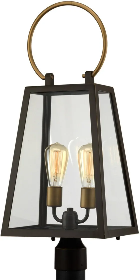 UHP1004 Modern Farmhouse Outdoor Post/Pier Light, 27"H x 11.25"W, Olde Bronze Finish, Vicenza Collection