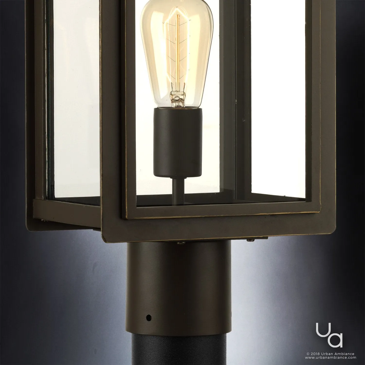 UHP1103 Art Deco Deco Outdoor Post/Pier Light, 18.625"H x 8"W, Oil Rubbed Bronze Finish, Chesterfield Collection
