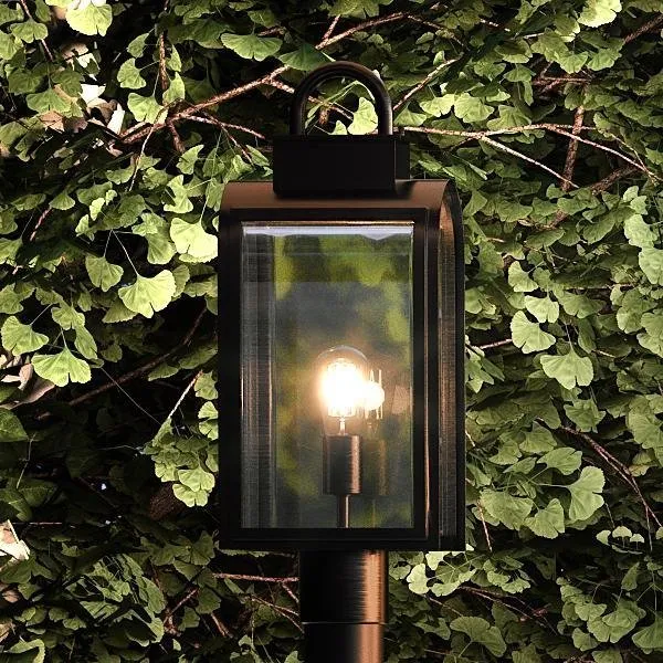 UHP1103 Art Deco Deco Outdoor Post/Pier Light, 18.625"H x 8"W, Oil Rubbed Bronze Finish, Chesterfield Collection