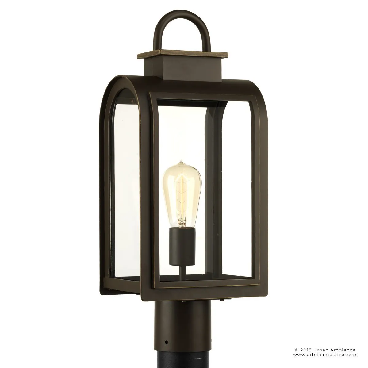 UHP1103 Art Deco Deco Outdoor Post/Pier Light, 18.625"H x 8"W, Oil Rubbed Bronze Finish, Chesterfield Collection