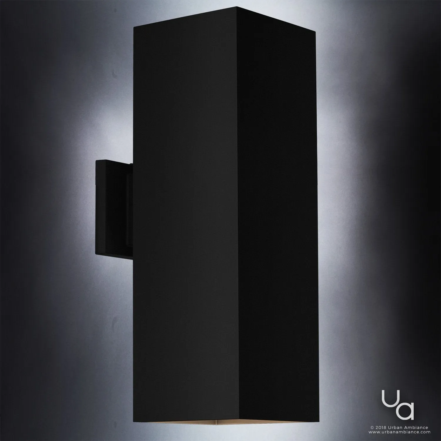 UHP1113 Minimalist Outdoor Wall Light, 18"H x 6"W, Midnight Black Finish, Madrid Collection