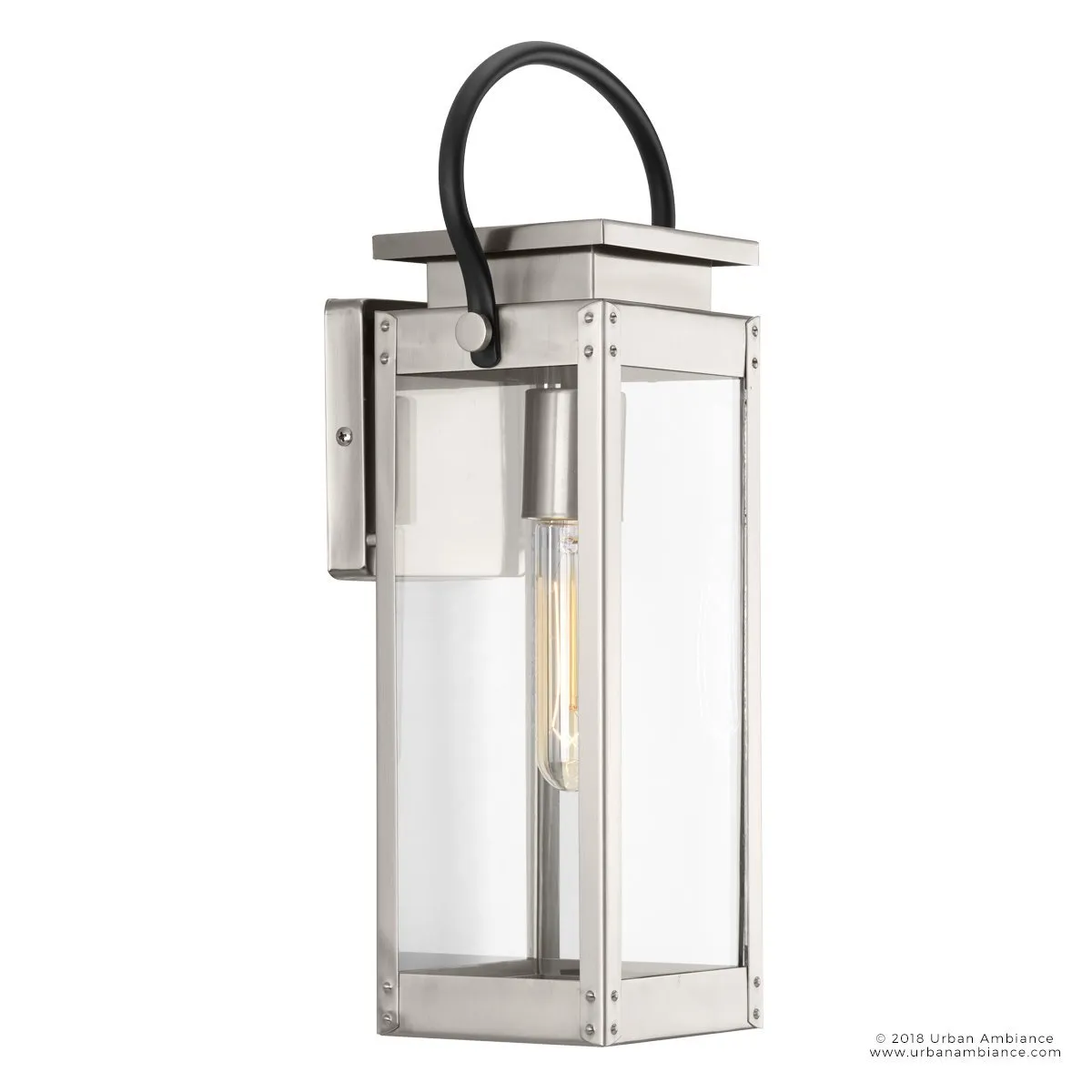 UHP1130 Modern Farmhouse Outdoor Wall Light, 15-7/8"H x 6-1/2"W, Stainless Steel Finish, Darwin Collection