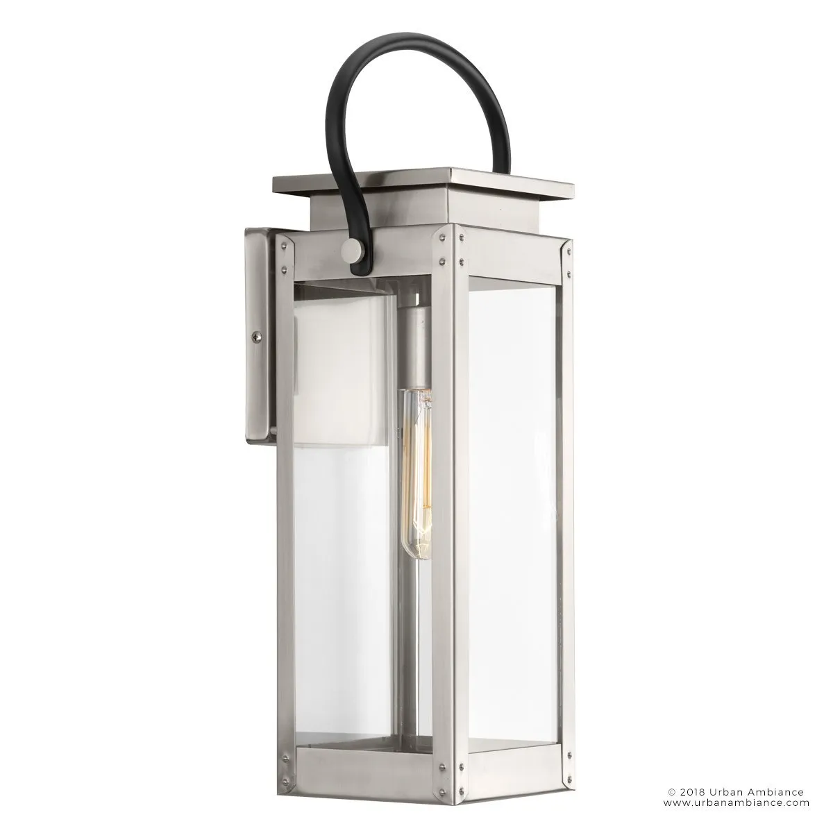 UHP1131 Modern Farmhouse Outdoor Wall Light, 19-3/8"H x 7-7/8"W, Stainless Steel Finish, Darwin Collection