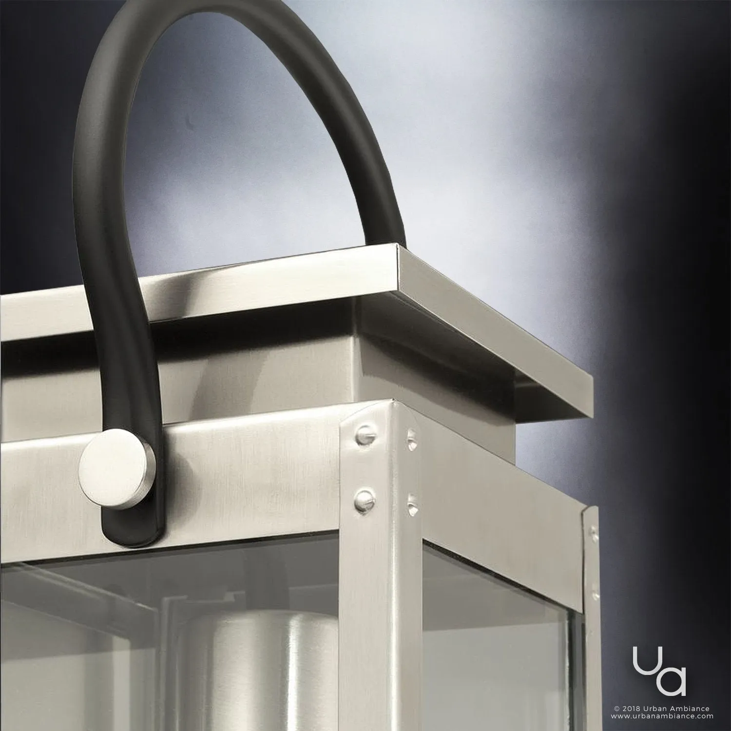 UHP1131 Modern Farmhouse Outdoor Wall Light, 19-3/8"H x 7-7/8"W, Stainless Steel Finish, Darwin Collection