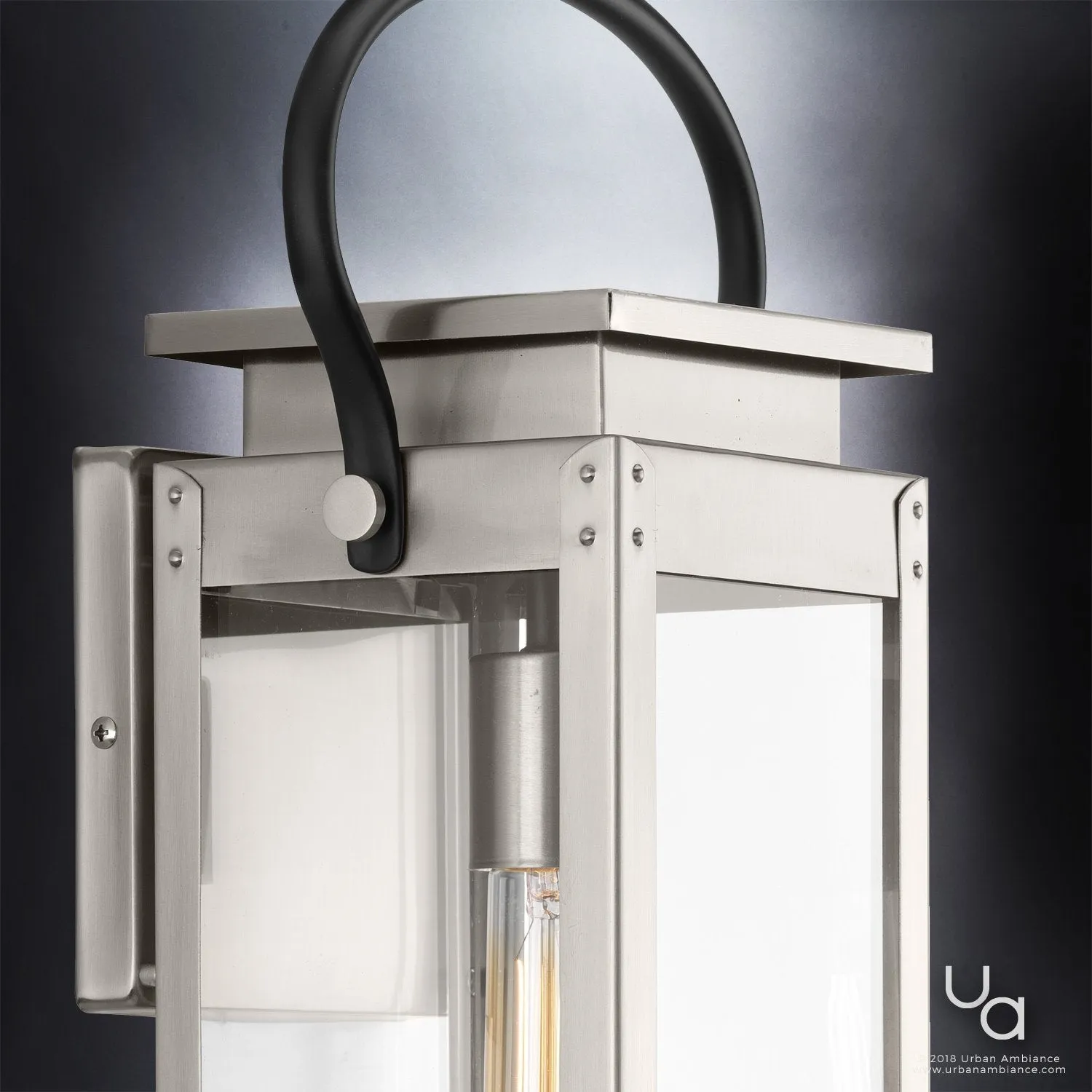 UHP1131 Modern Farmhouse Outdoor Wall Light, 19-3/8"H x 7-7/8"W, Stainless Steel Finish, Darwin Collection