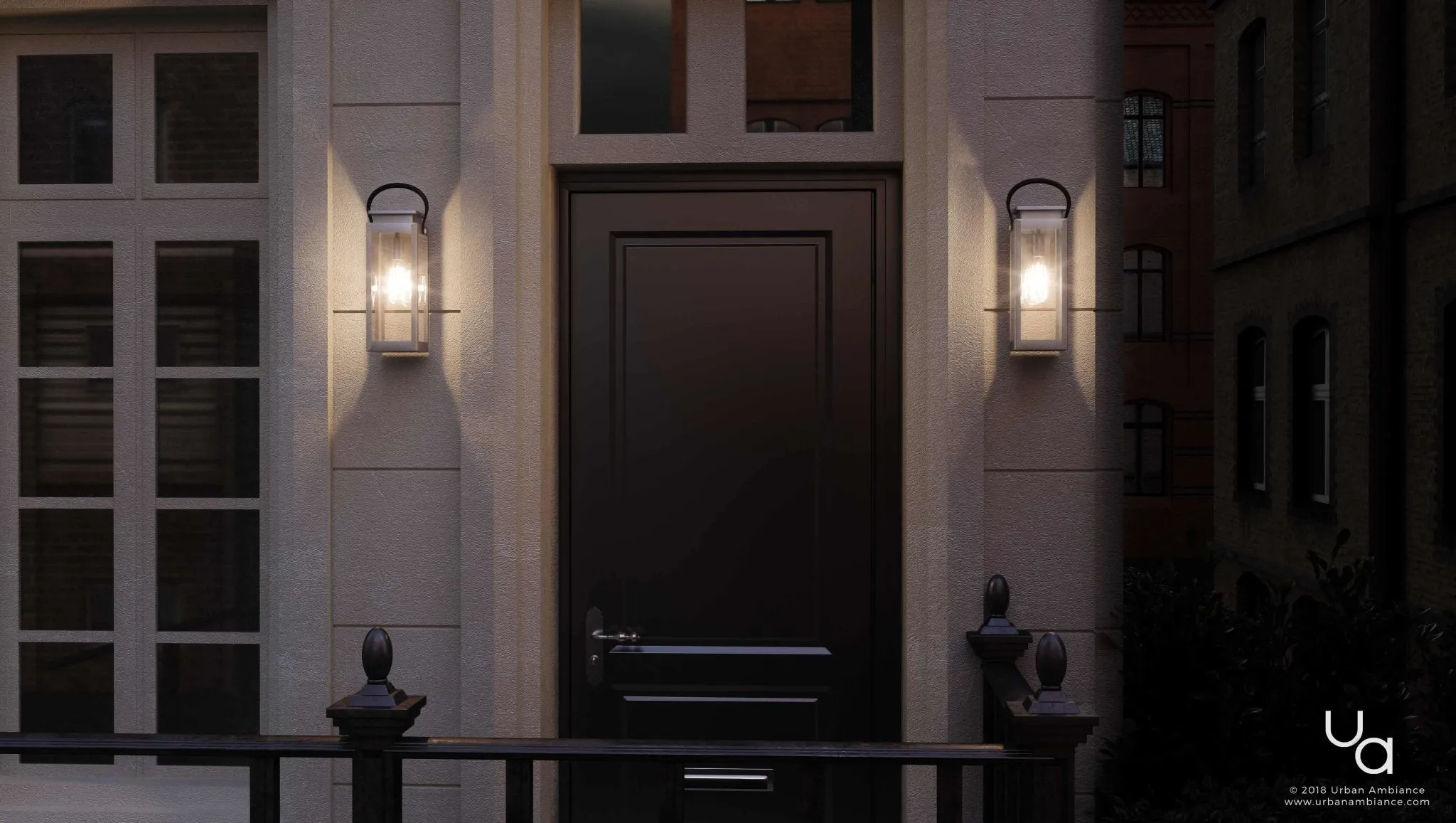 UHP1131 Modern Farmhouse Outdoor Wall Light, 19-3/8"H x 7-7/8"W, Stainless Steel Finish, Darwin Collection