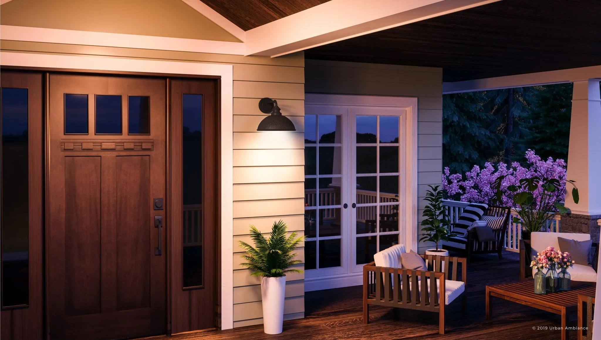 UHP1176 Hammered Outdoor Wall Light, 10-3/8" x 12", Olde Bronze Finish, Firenze Collection