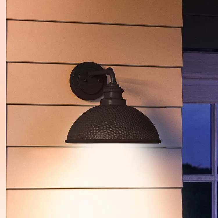 UHP1176 Hammered Outdoor Wall Light, 10-3/8" x 12", Olde Bronze Finish, Firenze Collection
