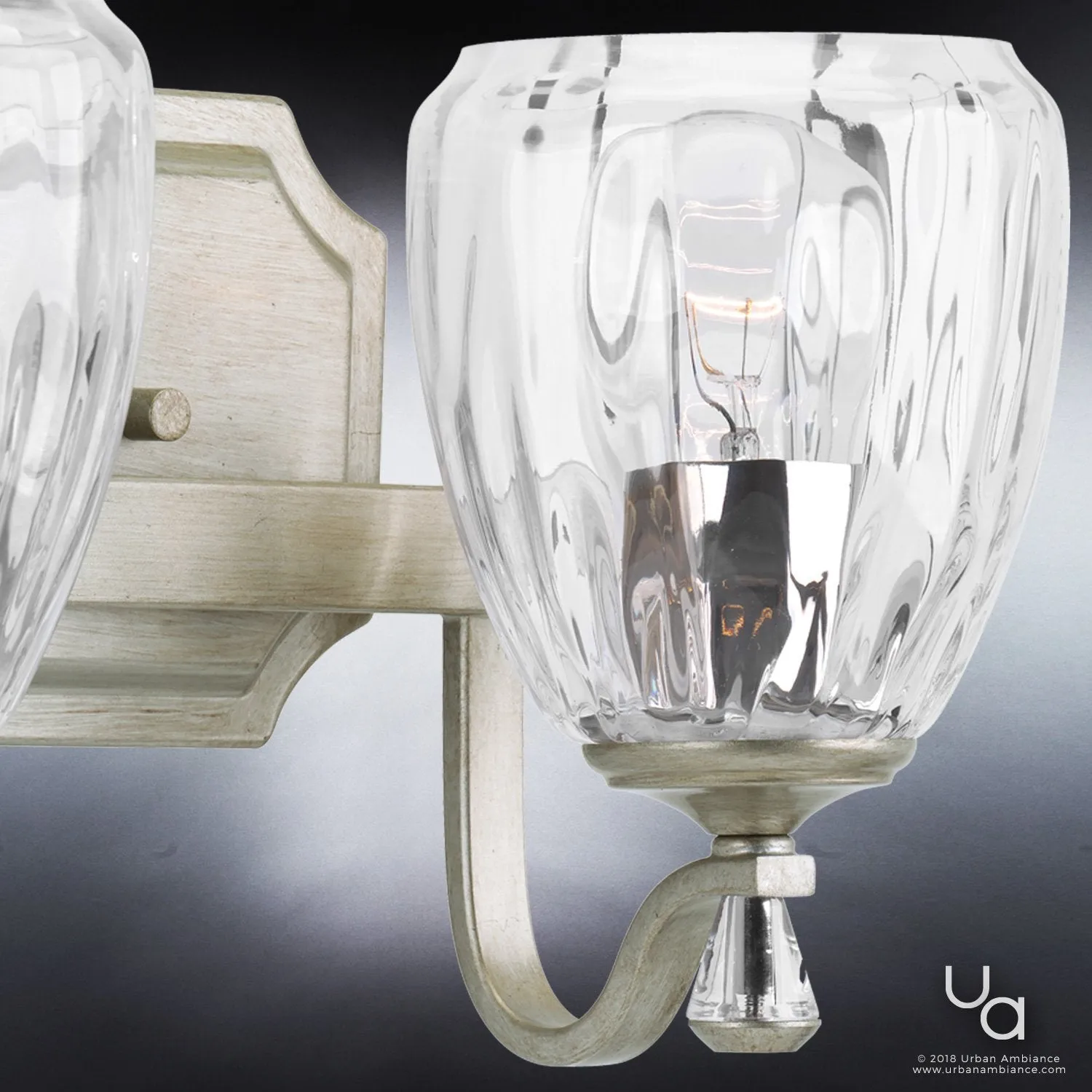 UHP2030 Traditional Bathroom Vanity Light, 7.5"H x 14"W, Antique Silver Finish, Ravenna Collection