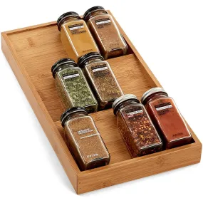 USTech Wooden Seasoning Rack Drawer | Kitchen Seasoning Bottle Rack Organizing