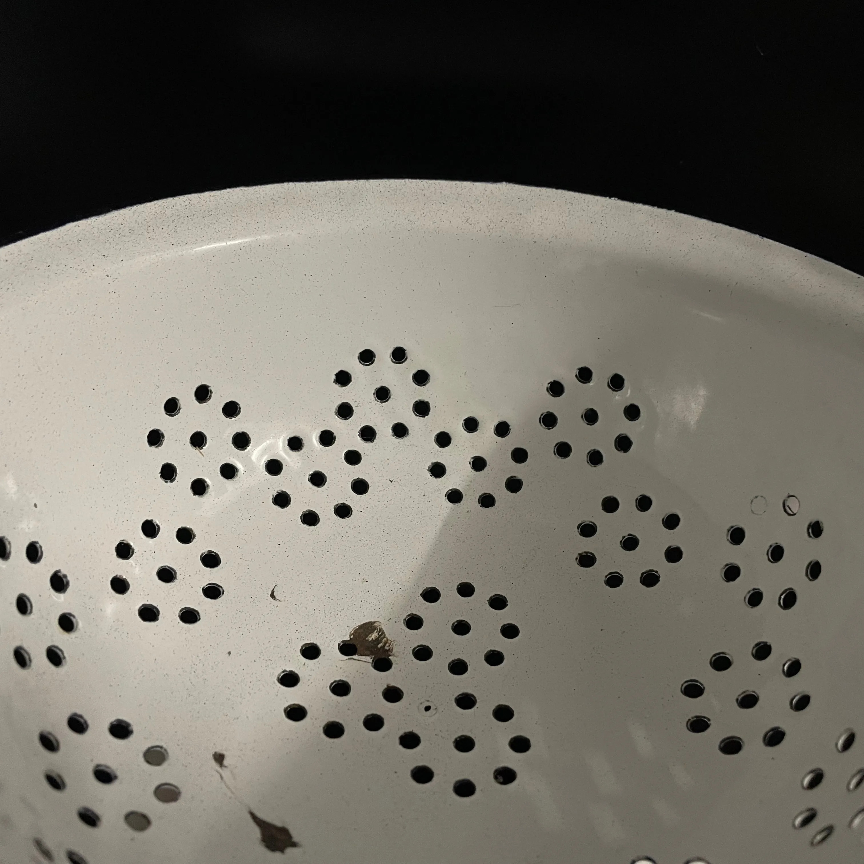 Vintage White / Blue Enamel Colander Polish Made