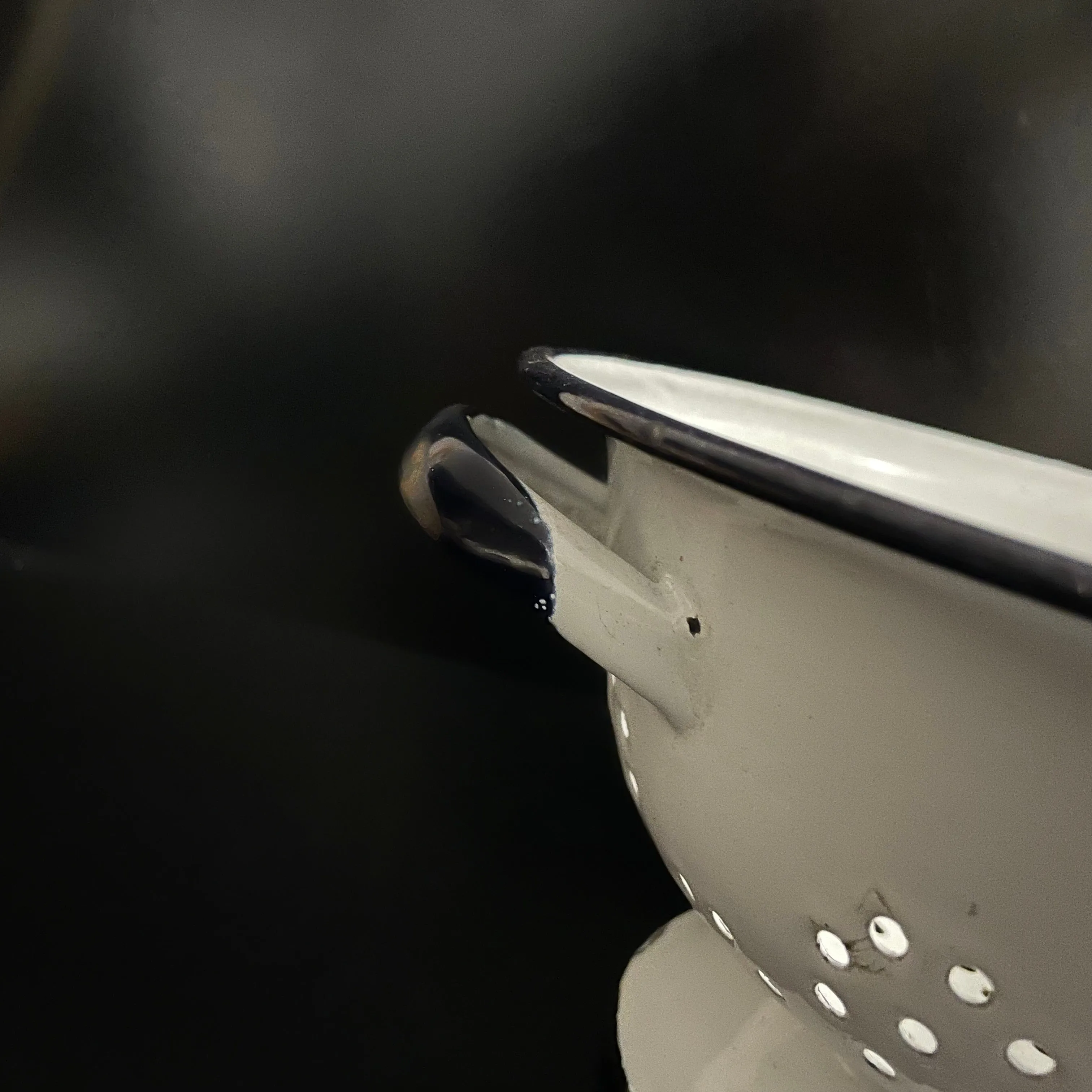 Vintage White / Blue Enamel Colander Polish Made